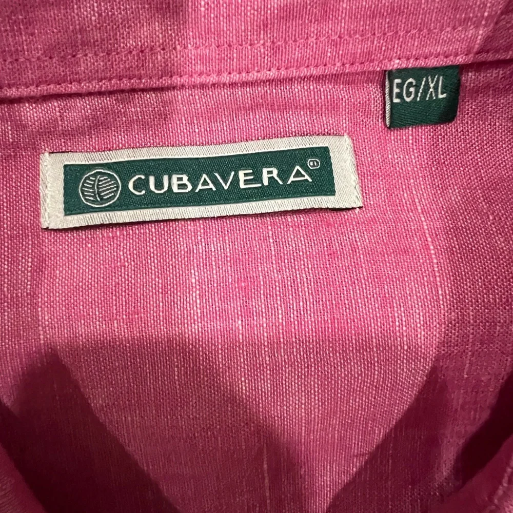 BUNDLE- get 2 Cubavera Men's Casual Button Down Shirts in Orange and Pink - Picture 6 of 6